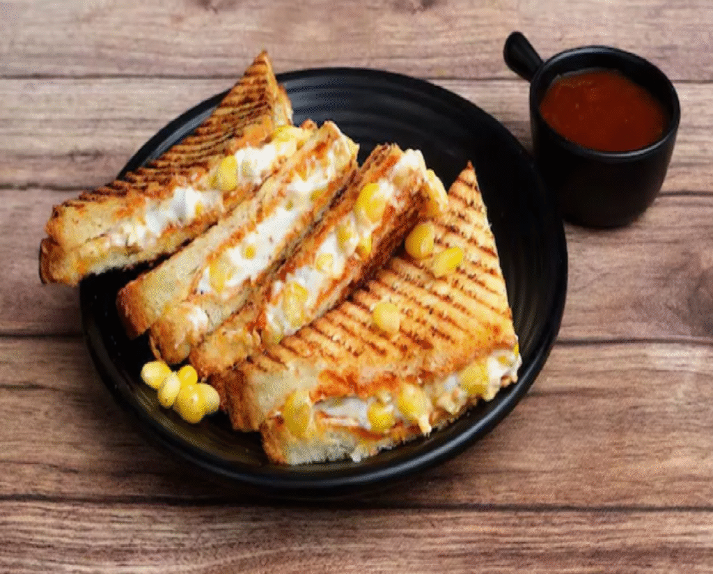 Paneer-Corn Sandwich Recipe for Breakfast in 10 Minutes