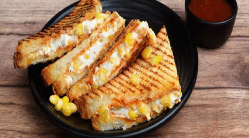 Paneer-Corn Sandwich Recipe for Breakfast in 10 Minutes