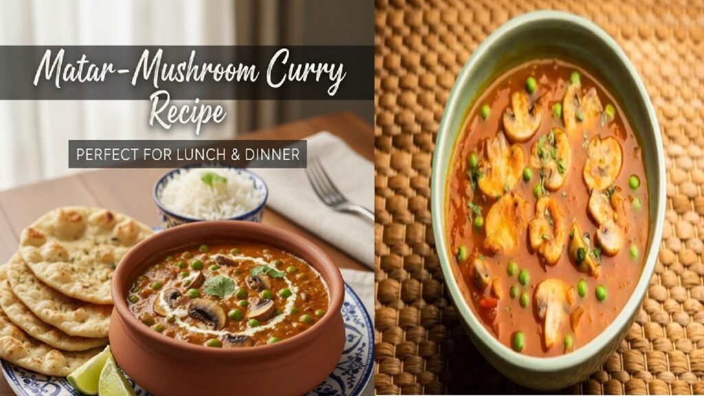 Matar-Mushroom Curry Recipe | Perfect for Lunch & Dinner