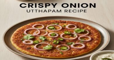 Crispy Onion Utthapam Recipe – Soft Inside, Crunchy Outside South Indian Breakfast