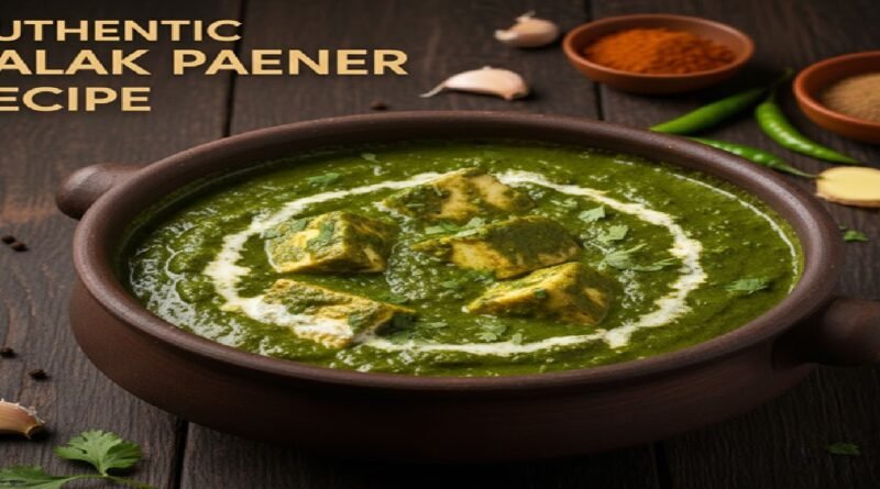 Authentic Palak Paneer Recipe – Creamy Restaurant-Style Spinach Paneer Curry