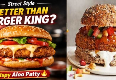 Street Style Veg Burger – Crispy Aloo Patty at Home