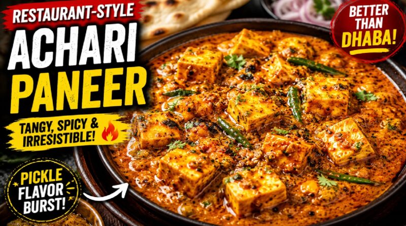 Restaurant Style Achari Paneer - Tangy & Spicy
