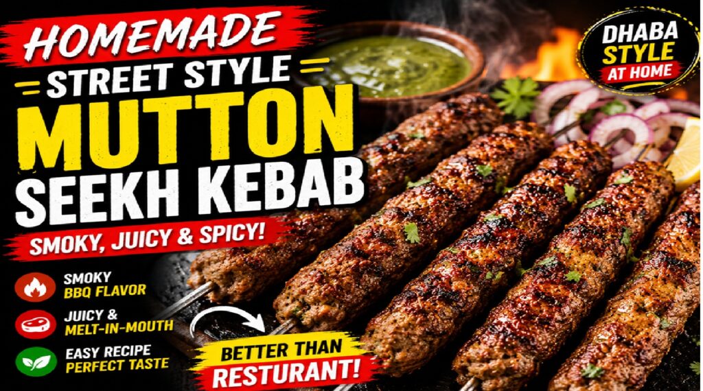 Street Style Mutton Seekh Kebab: Smoky & Juicy