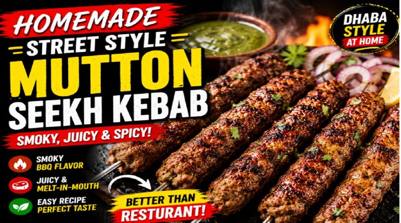 Street Style Mutton Seekh Kebab: Smoky & Juicy