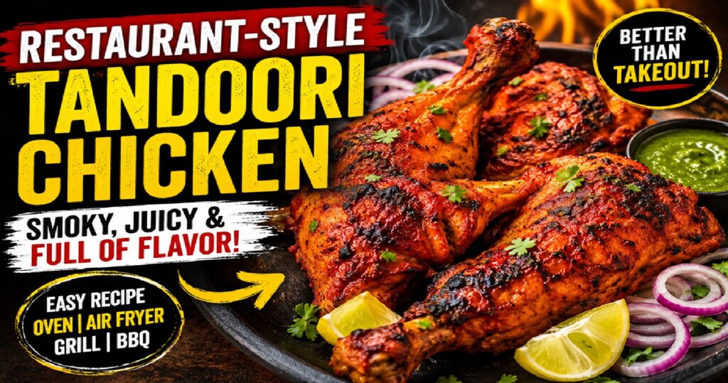 Restaurant-Style Tandoori Chicken Recipe | Juicy, Smoky & Easy Homemade Indian Classic