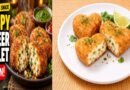 Golden crispy homemade Paneer Cutlets with potato and vegetable filling served alongside mint chutney.